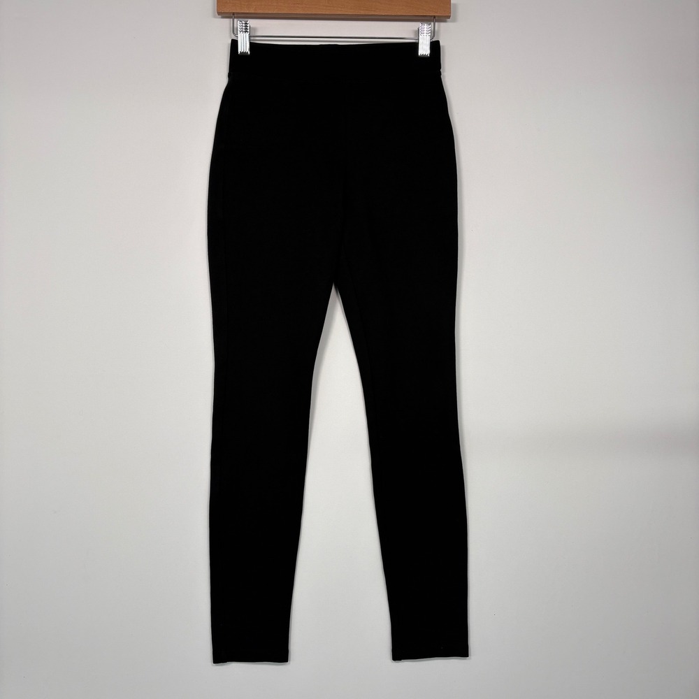 Quince Women Pants XS Black Ultra-Stretch Ponte Skinny Leg Pull On Quiet Luxury